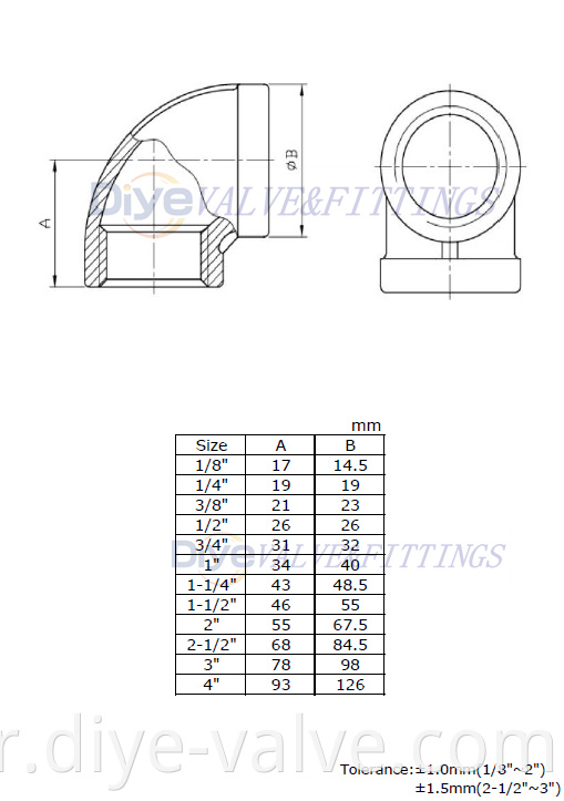 90 Degree Elbow Female Thread